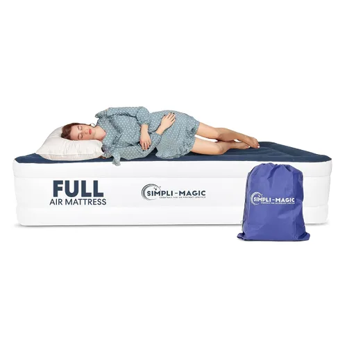 Vista 10 de Simpli-Magic Premium Collection - Colchón de aire de lujo, bomba integrada de alta capacidad para el hogar y el campamento, doble altura, ajustable