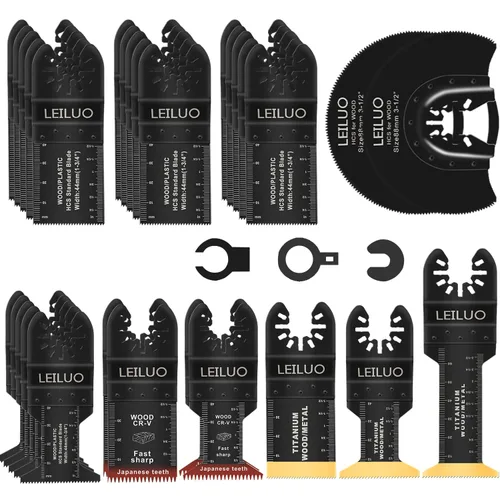 Vista 10 de LEILUO - Juego de 3 cuchillas de carburo de 80MM para multiherramienta, universal, para quitar lechada, accesorios para herramienta oscilante