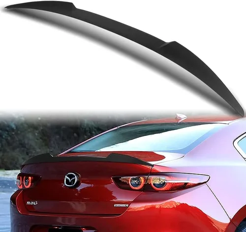 Vista 8 de HYPERSPEED W-Power - Kit de labio trasero con tapa de alerón de maletero ABS estilo V para Mazda 3 Mazda3 Sedan 2019 2020 2021 2022 2023 2024 2025