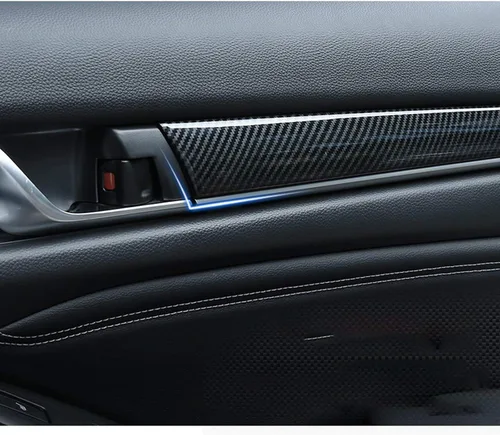 Vista 7 de x xotic tech Tira de cubierta de moldura de panel de puerta lateral interior, patrón de fibra de carbono, compatible con Honda Accord Sedan 10ª