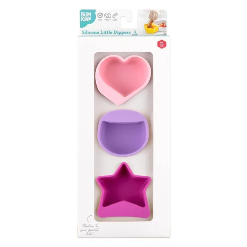 Vista 6 de Bumkins Baby Silicone Little Dippers, se fija a cuencos, platos y platos, taza de salsa, sostiene salsas, puré, coberturas, destete LED para bebés