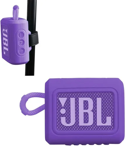Vista 6 de Hermitshell Funda rígida de viaje para altavoz Bluetooth portátil JBL Go 3 / Go 4 (carbón, funda de silicona)