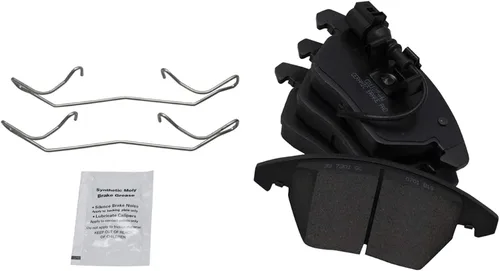 Vista 5 de TRQ Kit de pastillas de freno delanteras y traseras y rotores de cerámica de alto rendimiento con revestimiento en G ranurado X perforado compatible