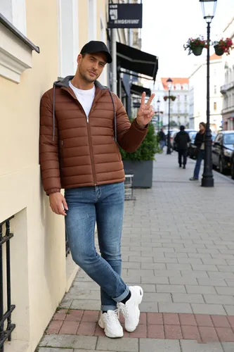 Vista 2 de SWISSWELL Chaqueta Puffer Ligera para Hombre con Capucha Acolchada Aislante Resistente al Agua Abrigo Cálido de Invierno con Cremallera y Capucha