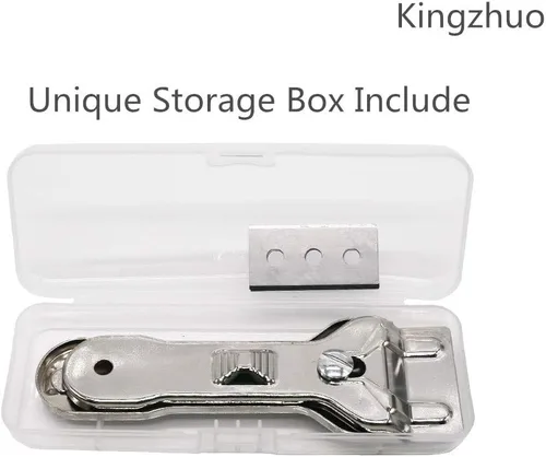 Vista 4 de Kingzhuo 1 raspador de vidrio adecuado para placas de cocción de vidrio y cerámica de inducción y 5 accesorios de repuesto, raspador de cerámica