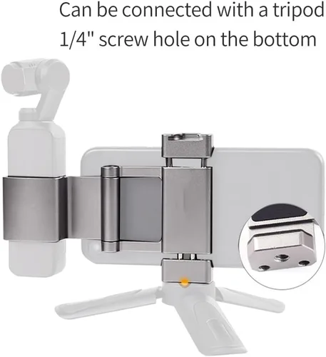 Vista 3 de Abrazadera plegable para teléfono con rosca de 1/4 pulgadas, soporte de zapata fría compatible con DJI Osmo Pocket Pocket2 Handheld Gimbal