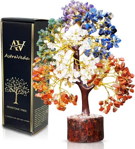 Vista 12 de Árbol de 7 chakras, árbol de la vida de cristal, árboles de Feng Shui, energía positiva, regalo de meditación, cristales y piedras, artículos