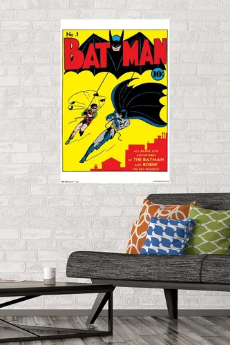 Vista 2 de Trends International DC Comics - Póster de pared de Batman con portada #1, 22.375 x 34 pulgadas, versión premium sin marco