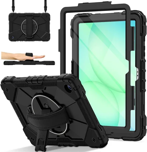 Vista 13 de Funda para tableta con función de atril, correa de mano y correa para el hombro (funda para iPad 2/3/4)