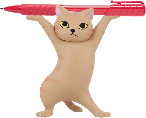Vista 10 de ATHAND Portalápices de gatos bailando para escritorio, soporte para lápices de gato, lindas figuras de gatos, regalos interesantes para amantes