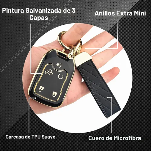 Vista 5 de OLLEN Funda para llavero de TPU de 5 botones, compatible con GMC Acadia 2017-2024, para Terrain 2018-2024, compatible con Sierra 2019-2024