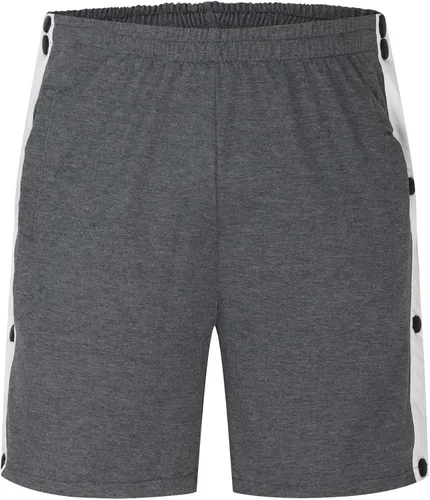 Vista 4 de Pantalones cortos de baloncesto para hombre, pantalones cortos de baloncesto con botón de desgarro, pantalones cortos laterales con abertura alta a