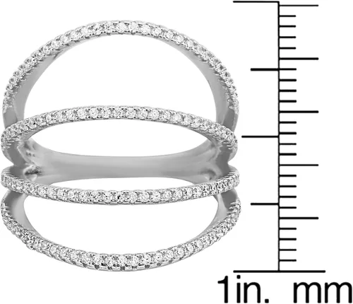 Vista 3 de Evan joyas, EV52025, Plata Esterlina Multi Banda Color Plateado Declaración Anillo (Plata), plata de ley, 7, EV5-2025-S