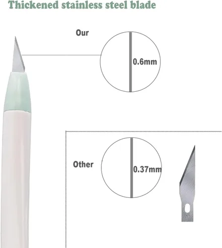 Vista 3 de Corey-z Kit de cuchillos de precisión para manualidades, juego de cuchillos Exacto, cuchillo de tallado, herramienta de corte de manualidades con 6