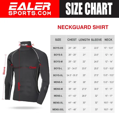 Vista 4 de EALER Camisa de compresión de hockey con protector de cuello, camisa de manga larga para proteger el cuello
