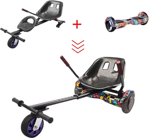Vista 2 de Hoverkart - Accesorio de asiento para aeropatineta, marco ajustable de doble asiento, convierte tu scooter de equilibrio en Go Kart, se adapta a