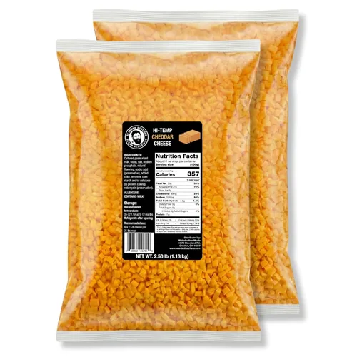 Vista 11 de Carniceros barbudos de queso cheddar de alta temperatura de 2.5 libras – Cubos de 1/4 de pulgada estables en almacenamiento para hasta 25 libras