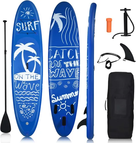 Vista 13 de GYMAX Tabla de remo, tabla de remo inflable con accesorios de SUP, aleta extraíble, paleta, bomba, correa y bolsa de transporte, tablas de remo