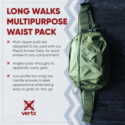 Vista 4 de Vertx Cangurera táctica para hombre, con cintura táctica de 2 l, para viajes, CCW, EDC