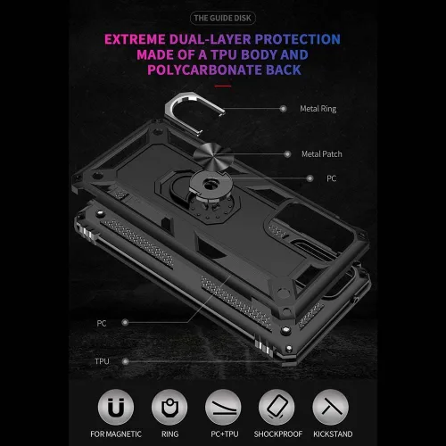 Vista 6 de Funda para Samsung Galaxy S20 [grado militar] [a prueba de polvo] [a prueba de golpes] cubierta de teléfono con soporte de soporte magnético de 360