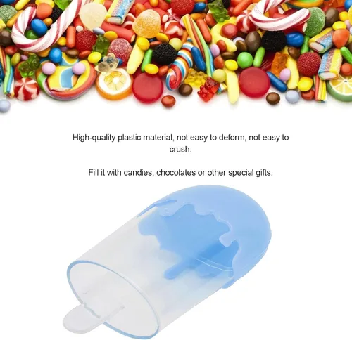 Vista 3 de Fdit Cajas de regalo de dulces, 12 cajas de dulces en forma de helado, caja de regalo reutilizable de plástico transparente para bodas, despedidas