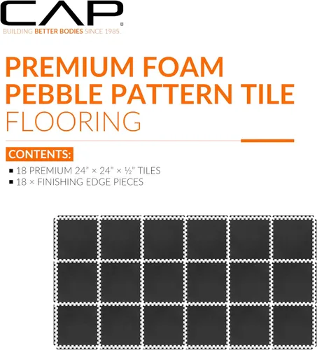 Vista 61 de CAP Puzzle Exercise Mats 1/2” Thick EVA Interlocking Foam Tiles for Home Gym Flooring Multiple Options