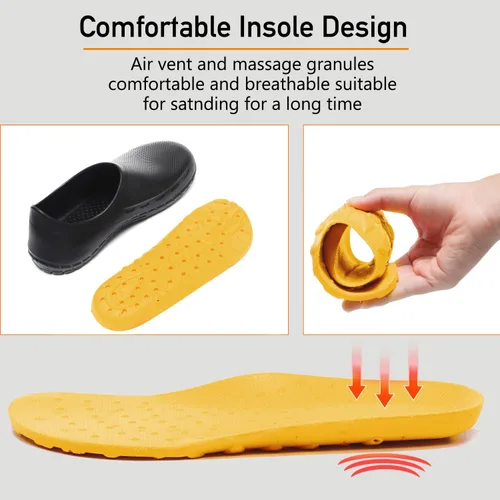 Vista 5 de JSWEI Zapatos de chef para hombre Profesional resistente al aceite al agua Zapatos de chef de enfermería antideslizantes, zapatos de trabajo