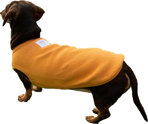Vista 11 de D Doggy Star - Suéter de perro salchicha para perros, ropa de forro polar, abrigo de invierno (M, bolsillo azul marino)