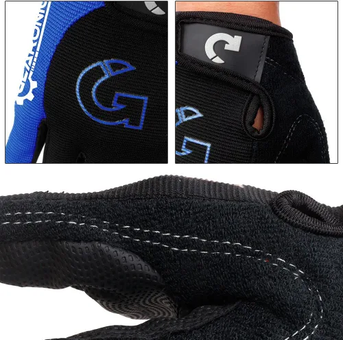 Vista 6 de Gearonic Guantes de ciclismo para hombre - Guantes de ciclismo MTB acolchados de espuma transpirable con tecnología antideslizante y absorción