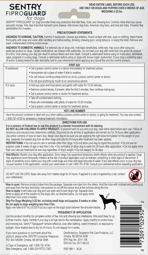 Vista 6 de Tópico anti pulgas y garrapatas para perros Sentry Fiproguard., 3 meses