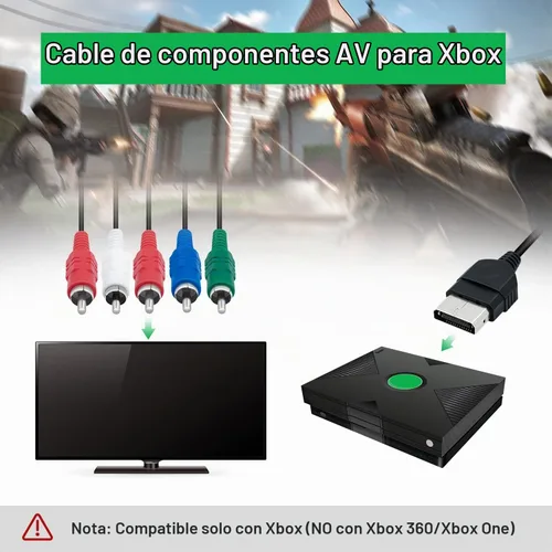 Vista 3 de Mcbazel HDTV de alta definición componente de TV compuesto AV Audio Video Cable para Classic Original Xbox sólo