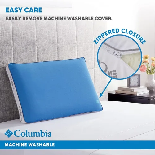 Vista 6 de Columbia Almohada de espuma viscoelástica de gel refrescante, cómoda y de apoyo, con características refrescantes y transpirables, funda extraíble