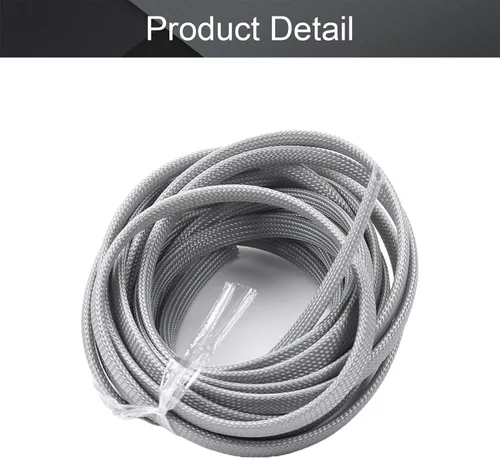 Vista 4 de Othmro Funda de cable trenzado expandible de PET de 16.4 pies, protector de cable flexible de 3/8 pulgadas, funda de organización de cables