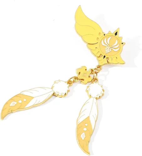 Vista 6 de Genshin Impact Hutao Brooch Pin - Hutao Characters Cosplay Enamel Brooch Lapel Pin - Gift for Fans, Women and Girls