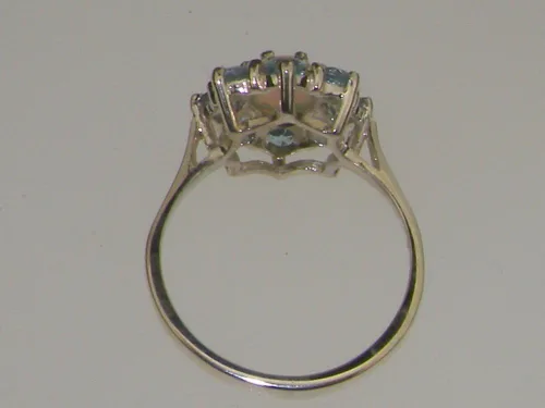 Vista 6 de Anillo de plata de ley 925 auténtica auténtica ópalo y aguamarina para mujer