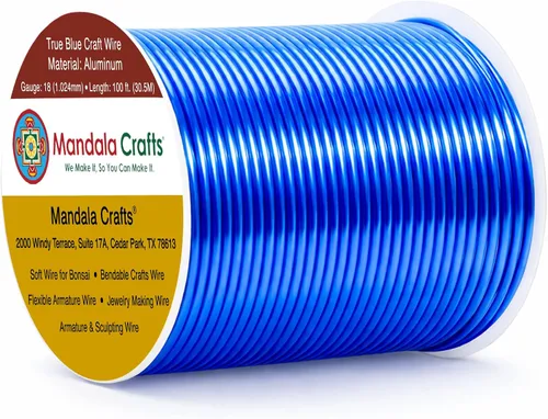 Vista 393 de Mandala Crafts - Alambre de aluminio anodizado de calibre 22 para hacer joyas - 137.2 m de alambre flexible surtido y coloreado - Doble para bonsái
