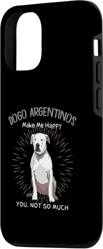 Vista 2 de iPhone 15 Dogo Argentinos Make Me Happy You Not So Much Case