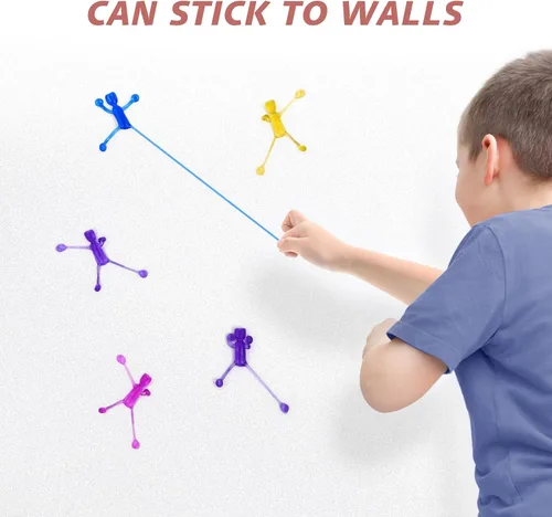 Vista 3 de NUOBESTY Juguete adhesivo para la pared, 30 unidades, elástico, flexible, para hombre, para aliviar el estrés y el alivio del estrés y el alivio