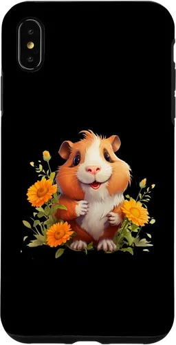 Vista 7 de iPhone 15 Guinea Pig with Flowers for a Guinea pig Lover Case