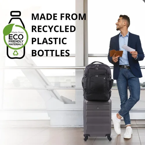 Vista 7 de Aerolite Mochila de cabina de tamaño máximo Equipaje ecológico aprobado para Southwest, AA, Delta, Jetblue y muchas otras aerolíneas, Negro