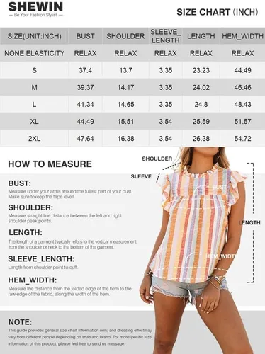 Vista 6 de SHEWIN Camiseta sin mangas de verano para mujer, cuello redondo, casual, con volantes
