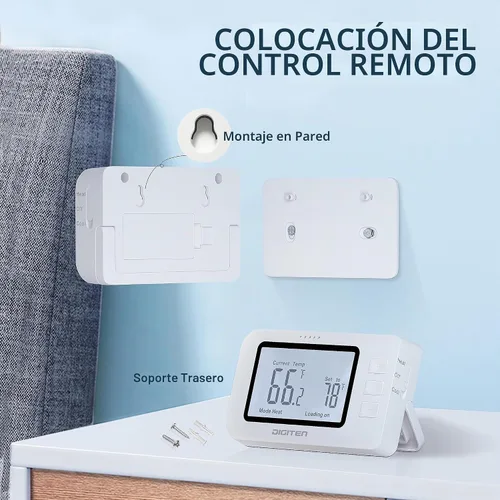 Vista 5 de Termostato inalámbrico para casa, controlador remoto de temperatura SENSTREE con enchufe de control de temperatura, soporte para modo