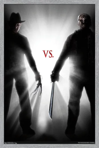 Vista 11 de Trends International Freddy vs. Jason - Póster de pared ligero, 14.725 x 22.375 pulgadas, versión enmarcada de madera de granero Versión enmarcada