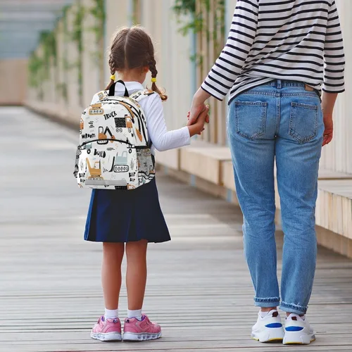 Vista 6 de Mochila de transporte para niños y niñas, mochila preescolar para niños y niñas, mochila escolar para niños con correa, mochila informal de viaje