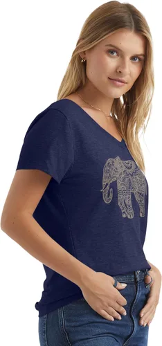 Vista 3 de Hanes - Camiseta de manga corta con cuello en V para mujer