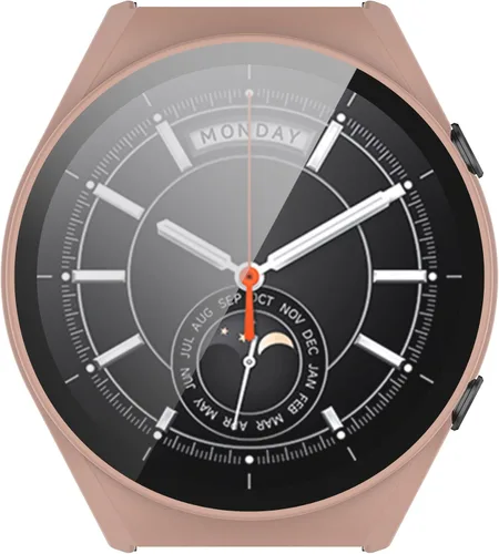 Vista 6 de Funda rígida de policarbonato compatible con Xiaomi Watch S1 con protector de pantalla de vidrio templado ultra fino HD, ultradelgado, resistente a