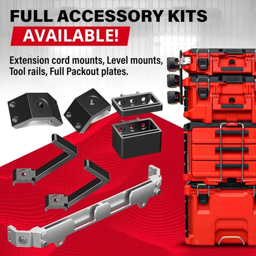 Vista 4 de Alpha Engineered Rieles de Repuesto Roscados Packout de 3.2" (81.5mm) Compatibles con Caja de Herramientas Milwaukee Packout 48-22-8424 - Rieles