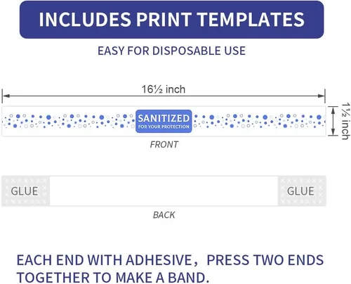 Vista 3 de ESSENTIAL 1000 bandas impresas para asiento de inodoro de 16-1/2 pulgadas de largo x 1-1/2 pulgadas de ancho, tiras de papel para asiento de inodoro