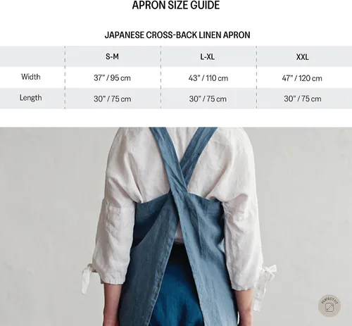 Vista 5 de MagicLinen 100% Linen Apron - Japanese Cross Back Apron with Pockets for Women and Men - Pinafore