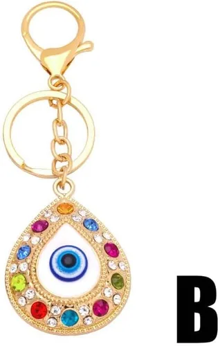 Vista 8 de 2 llaveros de mal de ojo, llaveros turcos de mano Hamsa de mal de ojo, llaveros de mal de ojo, decoración de ojos azules del diablo, adorno